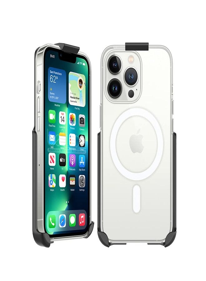 BELTRON Belt Clip Holster Compatible with Apple Clear Case for iPhone 13 Pro Max - Features: Built in Kickstand (Holster Only, Case is NOT Included) - Image 2