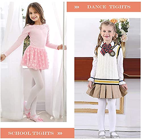 Zando White Tights for Girls 10-12 - White Ballet Tights for Girls 10-12 Ultra Soft Elastic Ballet Footed Halloween Tight Girl for Daily School Christmas 9-14 Years - Image 5