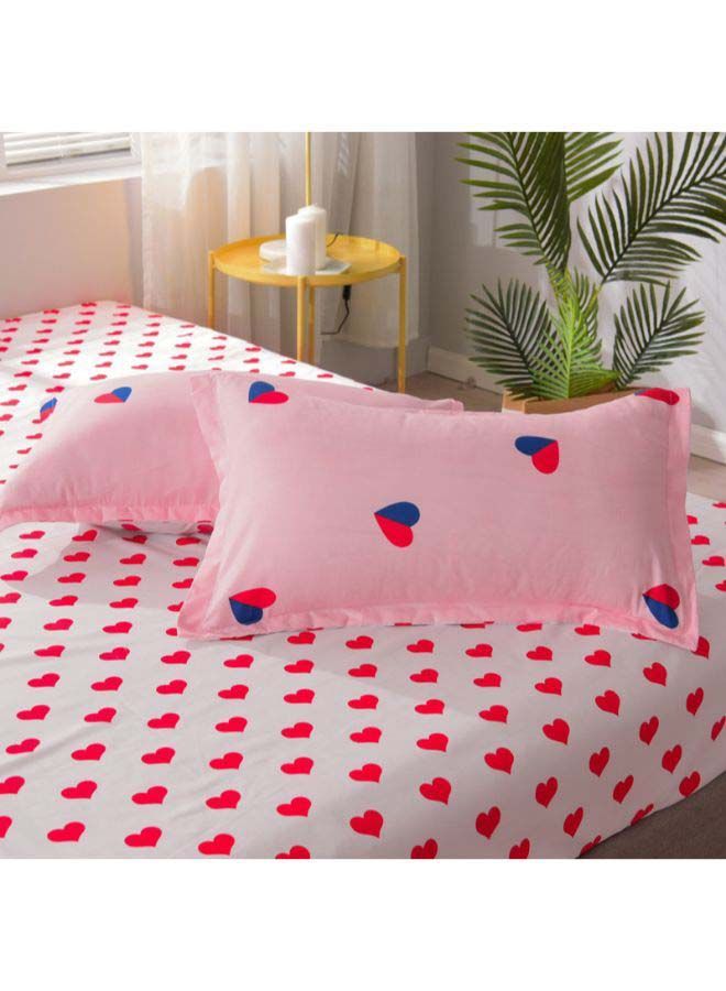 NIBEMINENT 6-Piece Heart Seal Township Duvet Cover Set Polyester Pink/White/Blue Single - Image 5