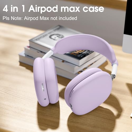 Lerobo Silicone Case Cover for AirPods Max Headphone, Ear Pad Case Cover/Ear Cups Cover/Headband Cover for AirPod Max, Silicone Apple AirPods Max Accessories, Purple - Image 3
