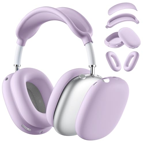 Lerobo Silicone Case Cover for AirPods Max Headphone, Ear Pad Case Cover/Ear Cups Cover/Headband Cover for AirPod Max, Silicone Apple AirPods Max Accessories, Purple - Image 1