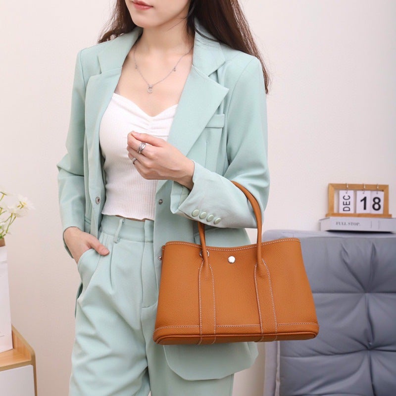 New Genuine Leather Garden Bag Fashion Top Layer Cowhide Women'S Bag All-Match Large Capacity Women'S Handbag Pure Leather Tote Bag - Image 3