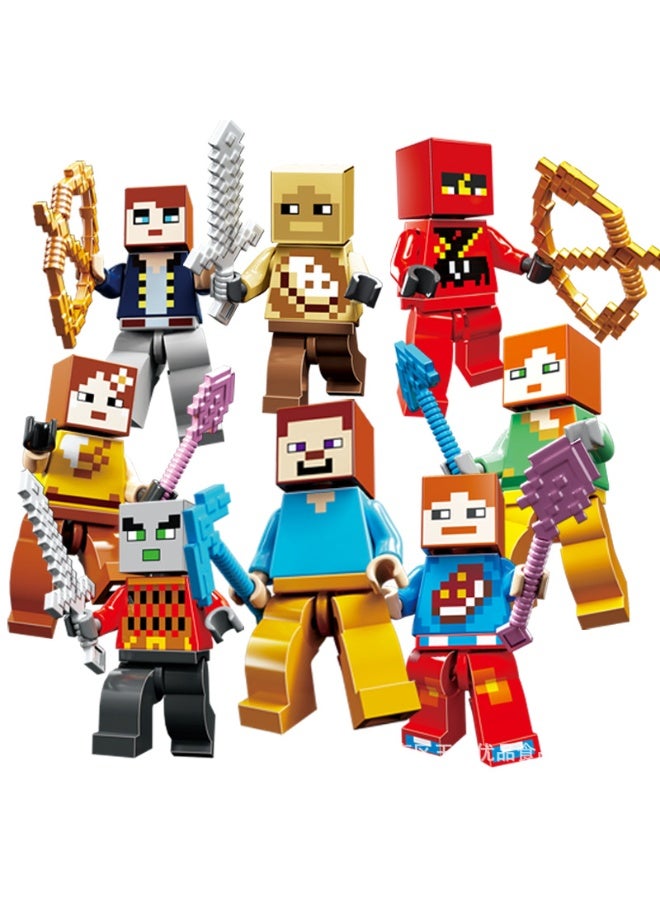 ماين كرافت مجموعة ديكور صغيرة من 24 قطعة - زينة لعبة بكسل - زينة تعليمية من مكعبات البناء للجميع، زينة معلقة لخزانة التلفزيون في غرفة المعيشة، ديكور غرفة الأطفال، هدية عيد ميلاد بموضوع الفضاء (متعددة الألوان) - Image 3