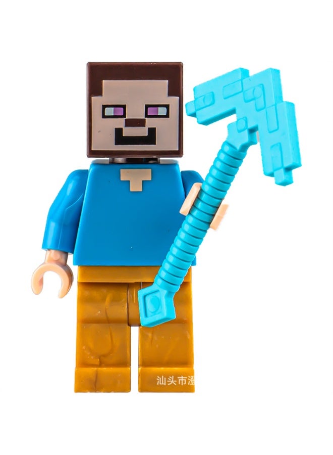 ماين كرافت مجموعة ديكور صغيرة من 24 قطعة - زينة لعبة بكسل - زينة تعليمية من مكعبات البناء للجميع، زينة معلقة لخزانة التلفزيون في غرفة المعيشة، ديكور غرفة الأطفال، هدية عيد ميلاد بموضوع الفضاء (متعددة الألوان) - Image 4