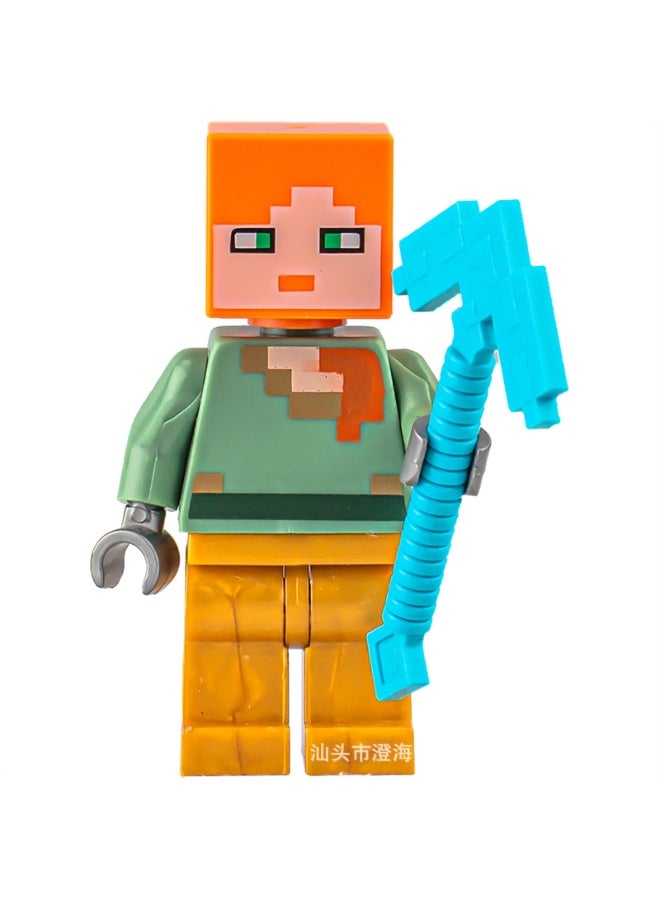 ماين كرافت مجموعة ديكور صغيرة من 24 قطعة - زينة لعبة بكسل - زينة تعليمية من مكعبات البناء للجميع، زينة معلقة لخزانة التلفزيون في غرفة المعيشة، ديكور غرفة الأطفال، هدية عيد ميلاد بموضوع الفضاء (متعددة الألوان) - Image 5