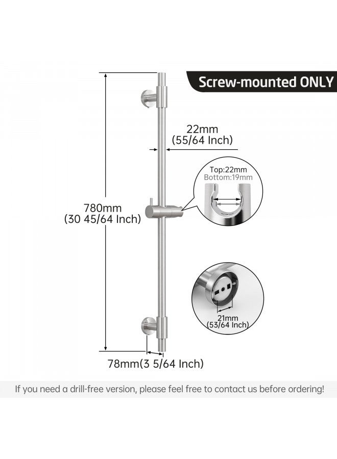 KES Shower Slide Bar 30-Inch with Adjustable Handheld Shower Head Holder for Bathroom Wall Mount SUS 304 Stainless Steel Brushed Finish, F209S78DG-BS - Image 4