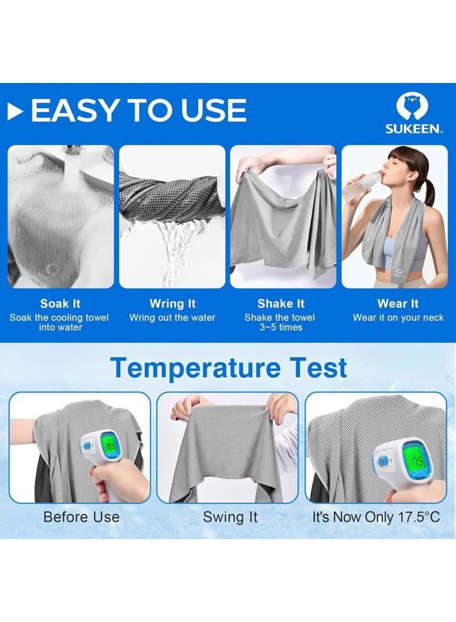 Sukeen Cooling Towel Instant Evaporative Cooling,Snap Cooling Towel for Sports,Yoga,Golf,Gym,Neck,Workout and More(40”x 12”) (10pack Color Mix-1) - Image 3