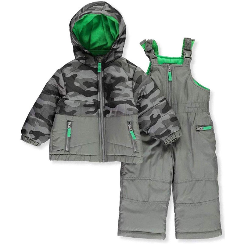 Carter's Little Kid Boys Heavyweight 2-Piece Skisuit Snowsuit, Olive Camo, 4