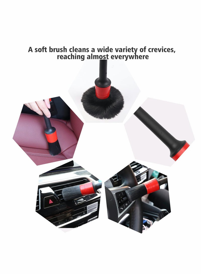 KASTWAVE 9Pcs Car Detailing Brushes Kit for Washing Wheels, Interior, Exterior, Car Cleaning Supplies Including Long Handle Rim Brush, Car Wheel Brush, Detailing Brushes Set, Vent Duster, Towels - Image 2