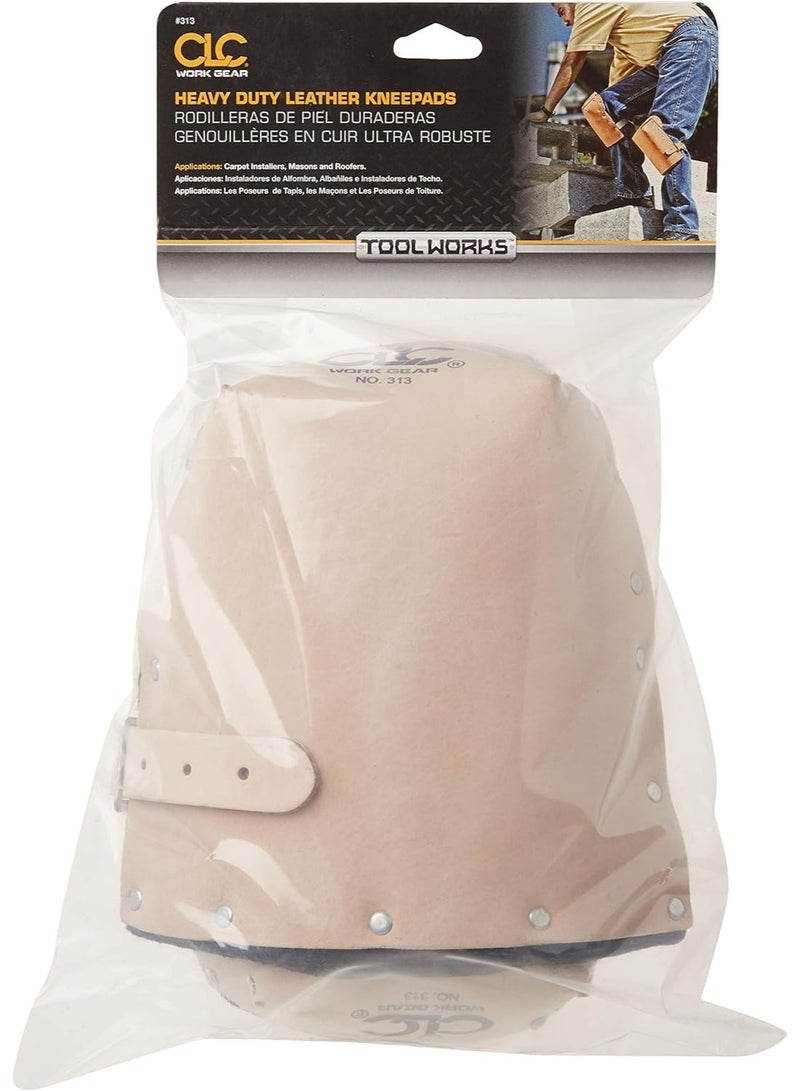 Custom Leathercraft CLC Custom Leathercraft 313 Heavy Duty Leather Kneepads, Double Thick Lining, Tan - Image 3