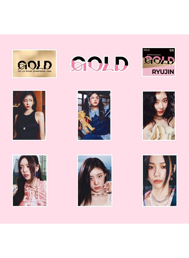 NIBEMINENT 106 Pcs Kpop ITZY GOLD Deco Kit Waterproof Stickers, High Definition Printing Bright Colors, Suitable for Laptop Skateboard Luggage Water Bottle Guitar DIY - Image 2