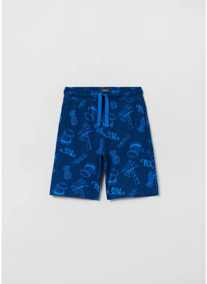 Ovs Bermuda Joggers With Crocodile Print