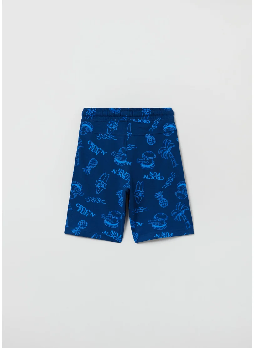 Ovs Bermuda Joggers With Crocodile Print
