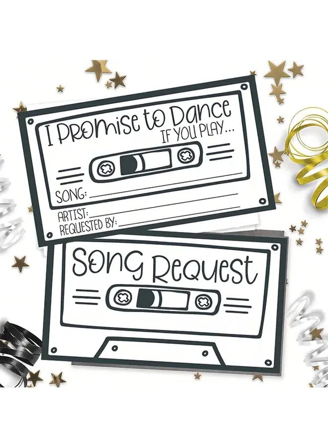 50pcs Retro Dance Promise Cards Vintage Wedding Song Request Forms - Image 5