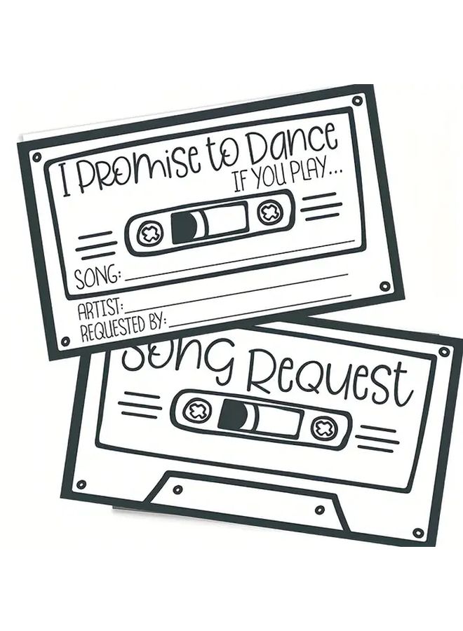 50pcs Retro Dance Promise Cards Vintage Wedding Song Request Forms - Image 4