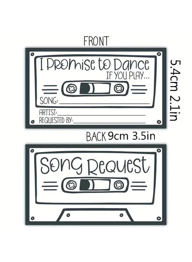 50pcs Retro Dance Promise Cards Vintage Wedding Song Request Forms - Image 2
