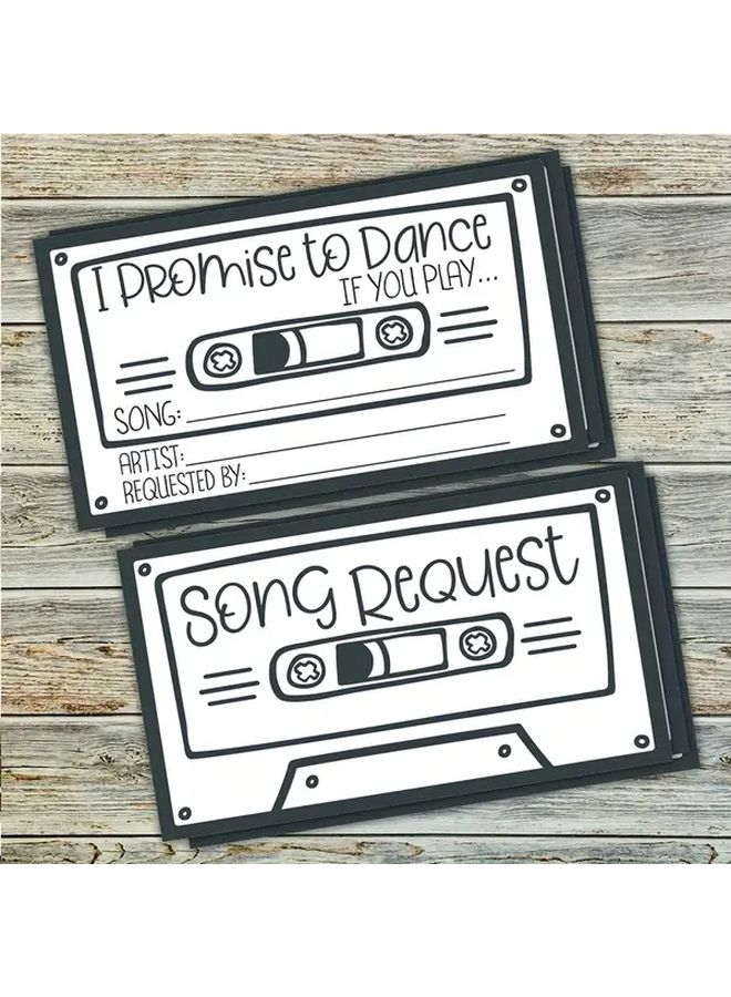 50pcs Retro Dance Promise Cards Vintage Wedding Song Request Forms - Image 3