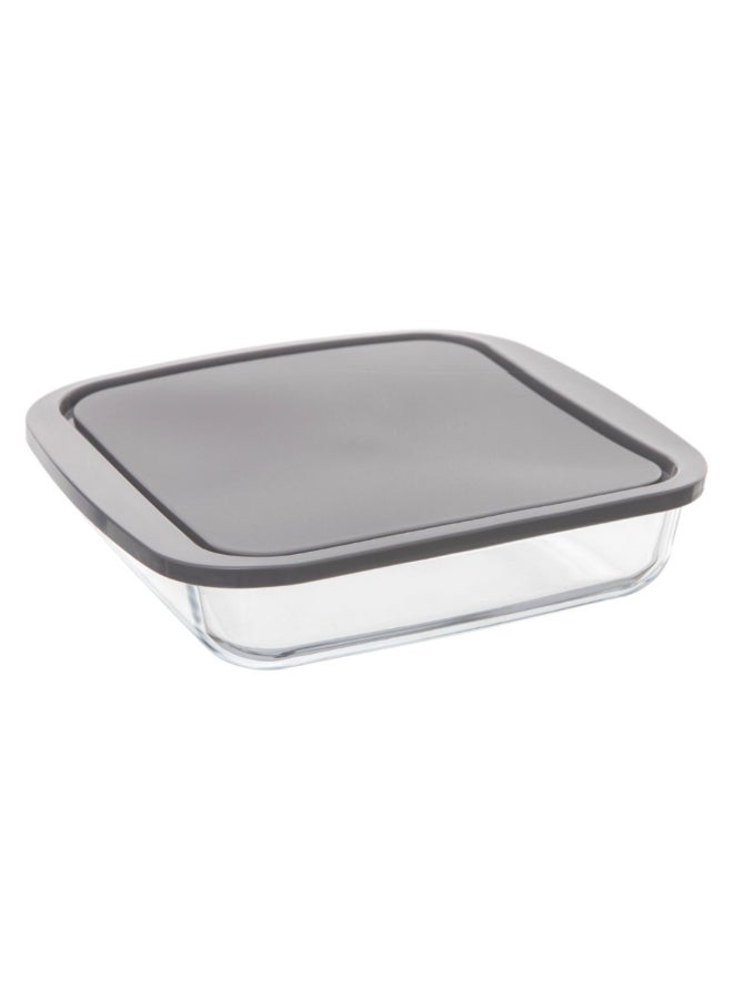 Five Simply Smart KeepEat Borosilicate Glass Baking Dish with Lid Clear and Grey 25 x 22 cm 151118 - Image 1