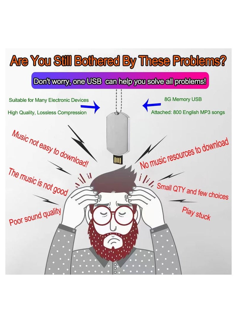 1-Piece 8G Memory USB Stored 800 English Songs,Classic Popular English Music - Image 2