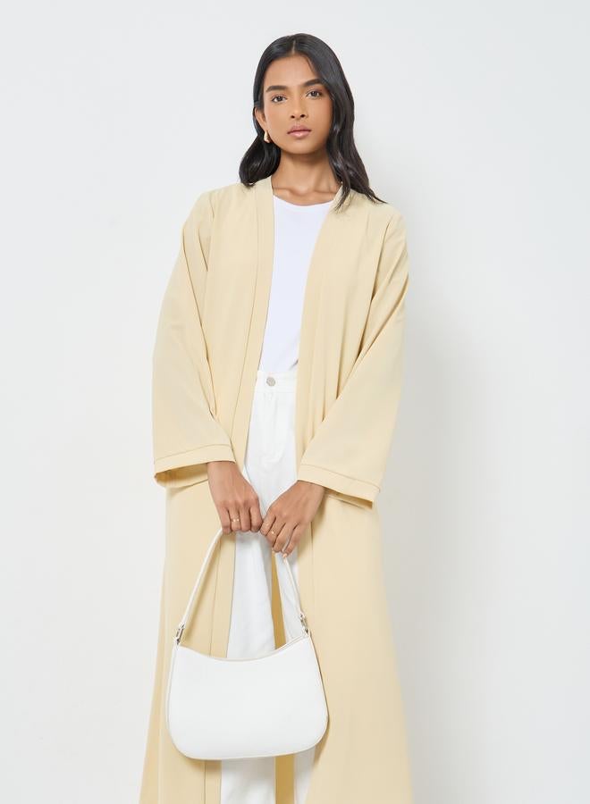 Take Two Women Cream Front Open Solid Kimono - Image 2
