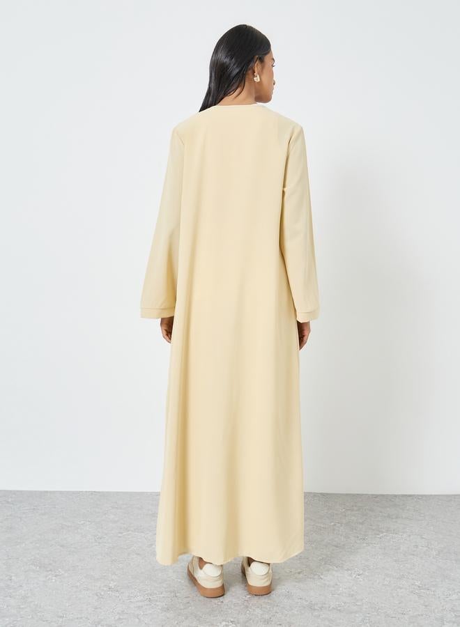 Take Two Women Cream Front Open Solid Kimono - Image 4