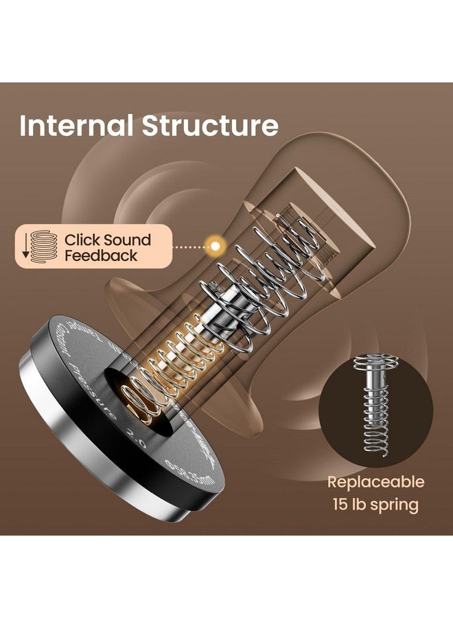 MHW-3BOMBER 54mm مكبس إسبريسو - 3 مكابس قهوة مزودة بنابض بوزن 15lb / 30lbs - مكبس مدرب بارستا مع ردود فعل صوتية - متوافق مع فلتر بورتافلتر 53/54mm T6173T-OS - Image 4