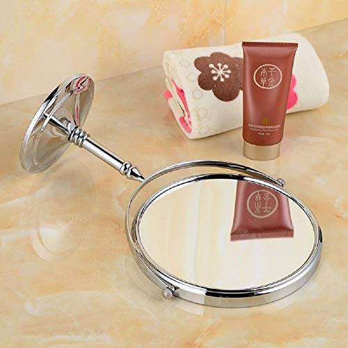 BIRMON Makeup Mirror | Magnifying Mirror Makeup | Double Side Magnification | Tabletop Vanity Hand Mirrors Stand | 5X and 1X| (Men & Women-Silver) - Image 2