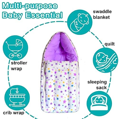 VParents Baby Bedding Set and Sleeping Bag Combo Cotton, Joy (Purple) 110324 - Image 5
