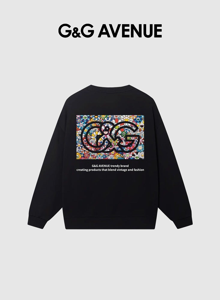 G&G AVENUE Spring and autumn Men's Fashion Muscle sweatshirt Exercise Leisure Sports Gym Running Oversized Long sleeved Pure Cotton Thick Round Neck Long sleeved  - Image 3