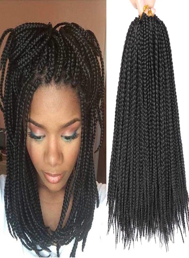 XCHSLB 7 Packs Goddess Box Braids Crochet Hair 14 Inch Prelooped Crochet Box Braids Crochet Hair for Black Women Braiding Hair (14 Inch 7 Packs, #1B) - Image 1