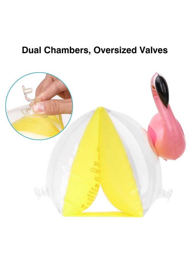 MoKo Inflatable Swim Floater Sleeves for Kids, Cartoon Swimiming Armbands Floaties Water Wings Floatation Sleeves, Pool Water Sports Learning Swim Training Aids, Flamingo - Image 4