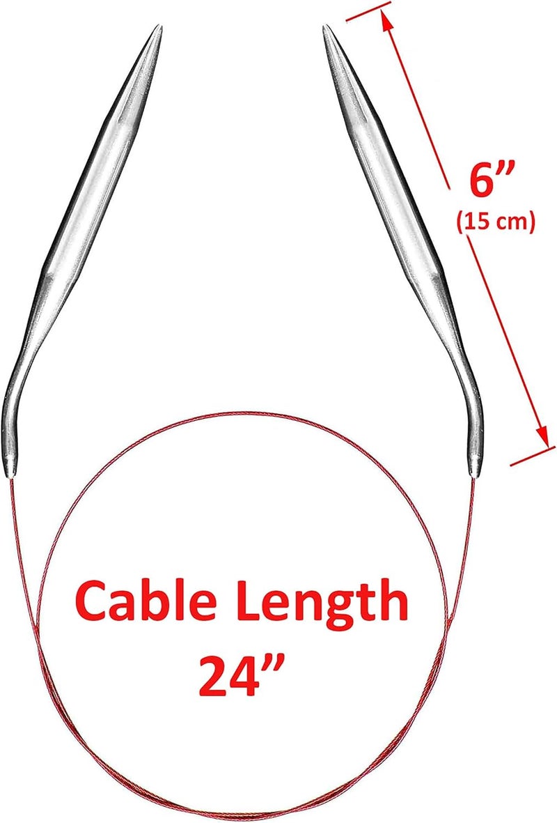 brievo Size 15 Circular Knitting Needles for Blankets Set Round Metal Circle 36 Inch - Image 3