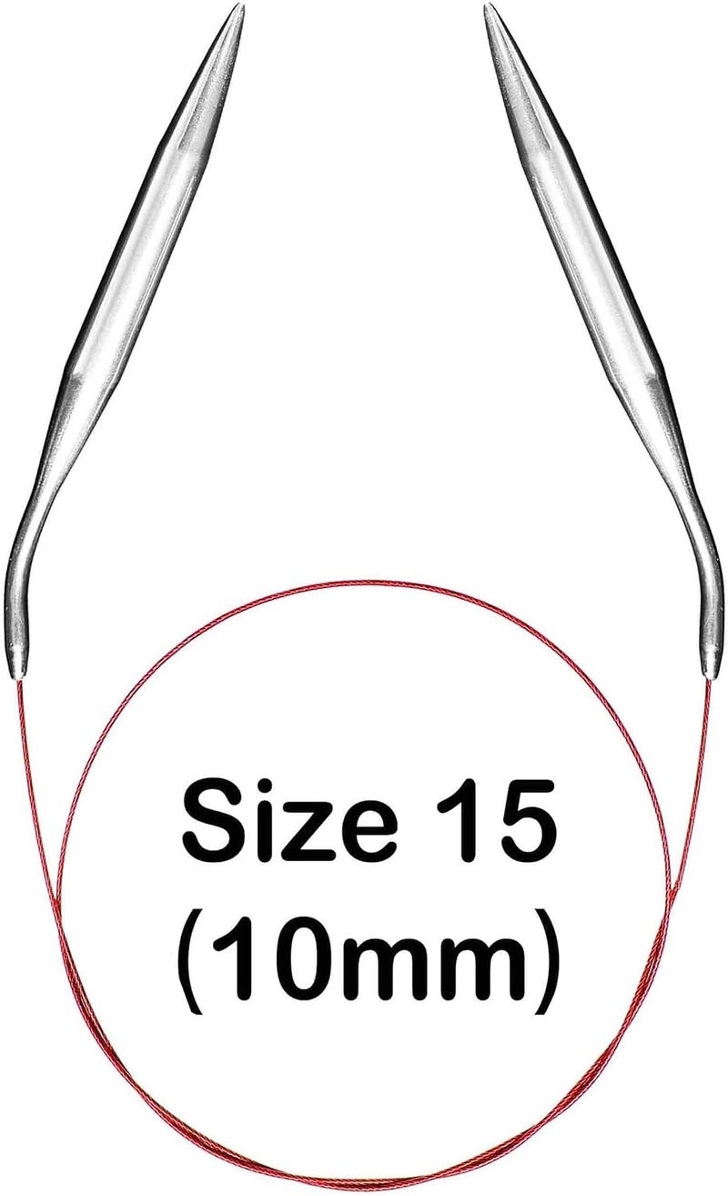 brievo Size 15 Circular Knitting Needles for Blankets Set Round Metal Circle 36 Inch - Image 2