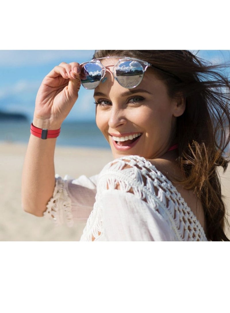 Soft Silicone Magnetic Buckle Sport Watch Band for Apple Watch Series 8 7 6 49mm/45mm/44mm/42mm - Red - Image 5