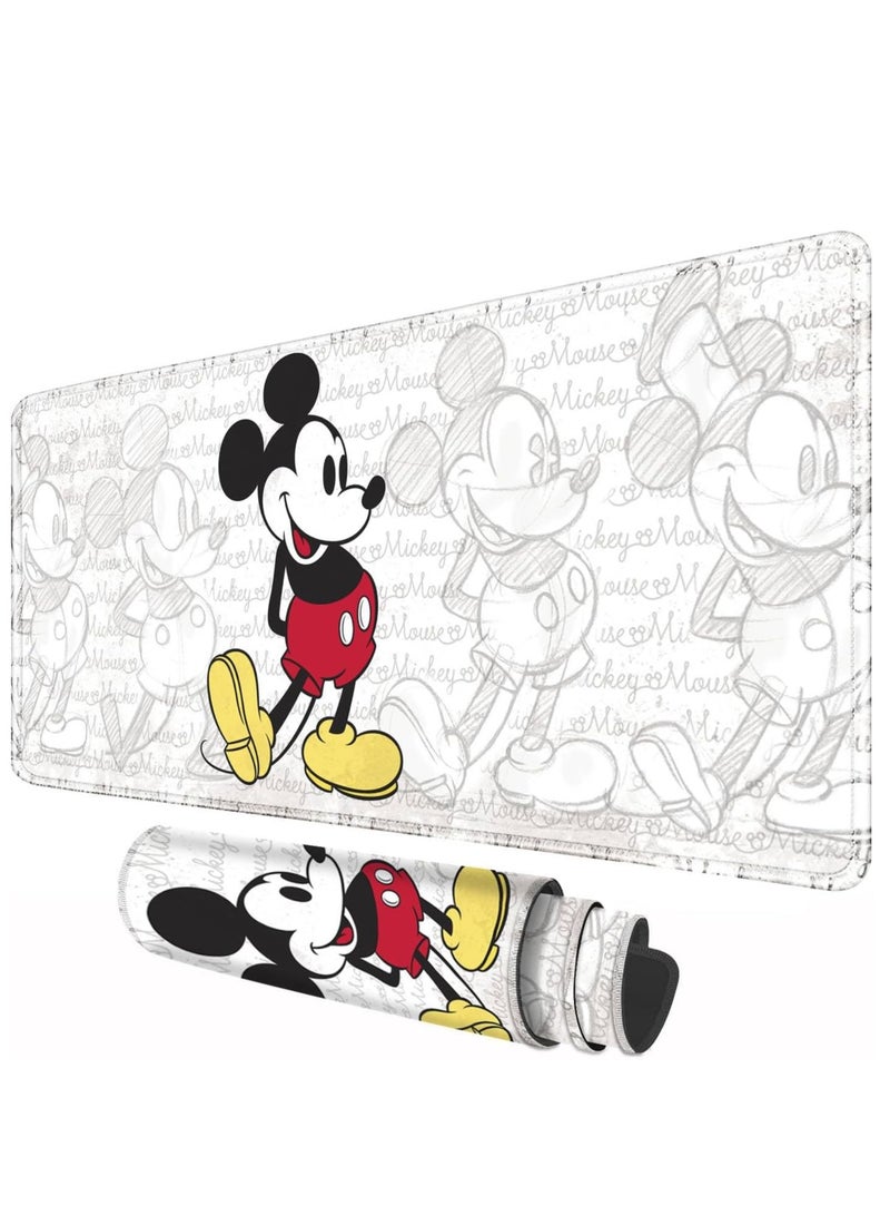 Cute Sketch Design Mouse Pad Stitched Edges Anti-Slip Rubber Mouse Pad Fun Table Mat for Gaming and Gifts (30cm x 70cm x 2mm) - Image 1