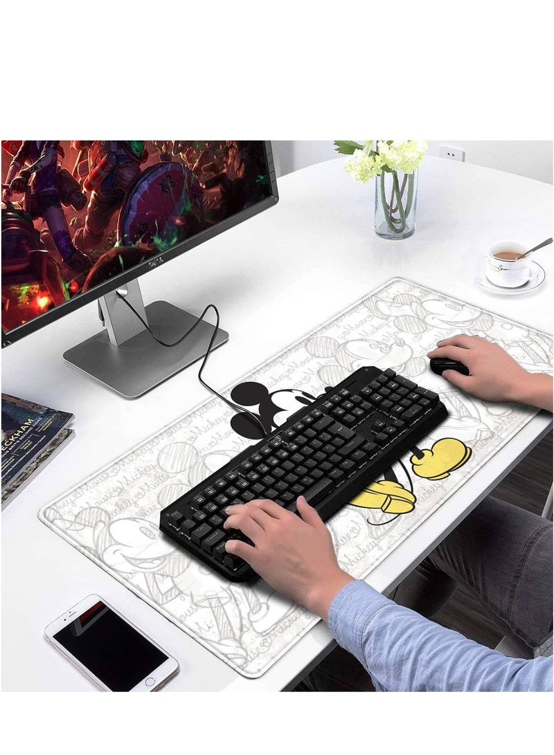 Cute Sketch Design Mouse Pad Stitched Edges Anti-Slip Rubber Mouse Pad Fun Table Mat for Gaming and Gifts (30cm x 70cm x 2mm) - Image 2