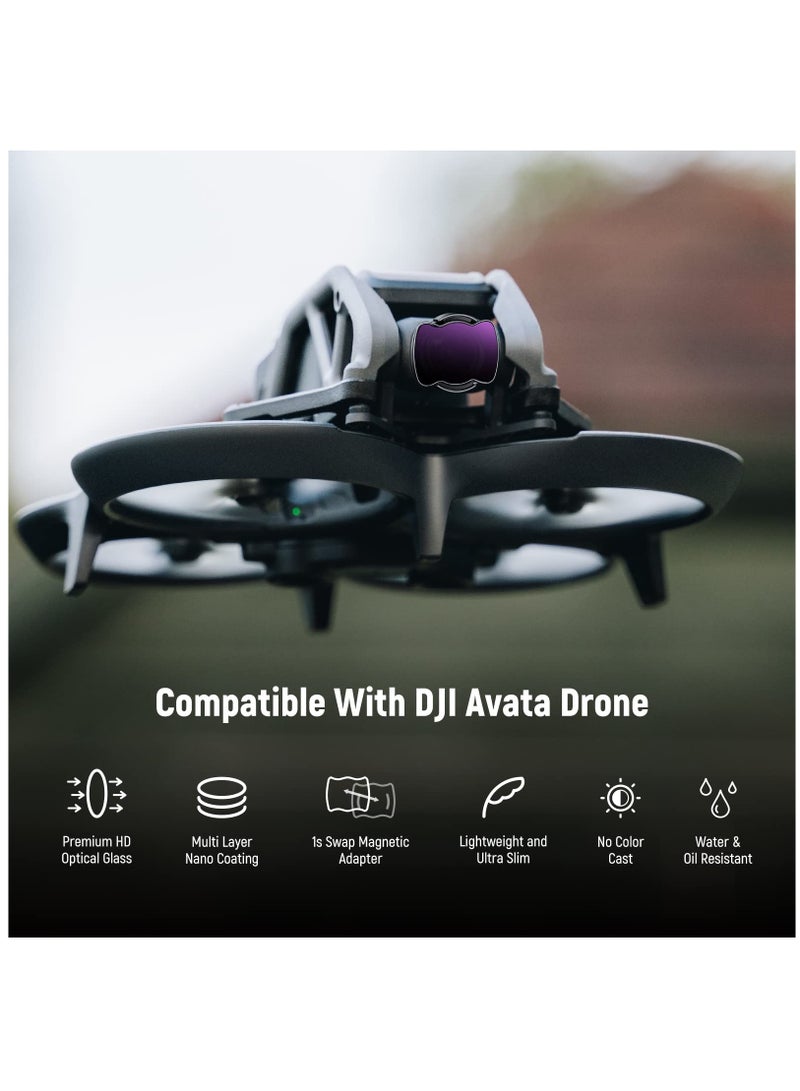 SYOSI Magnetic ND/CPL Filter Set ND8/ND16/CPL/Magnetic Adapter, Compatible with DJI Avata Pro mini FPV Drone Accessories, Aluminum Alloy Frame Multi-Layer Coated HD Neutral Density Filters(3PCS) - Image 5