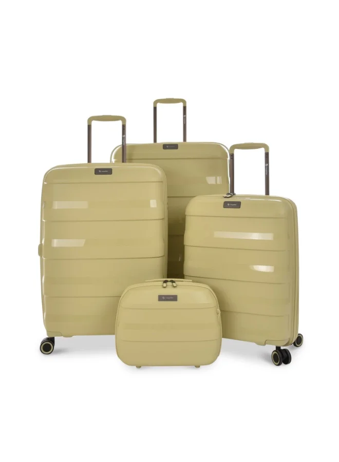 MAGELLAN Hard Shell PP Trolley 4-Piece Luggage Set TO/4P 14 20 24 28 Inch Expandable Suitcase Set with TSA Lock 4 Double Spinner Wheels