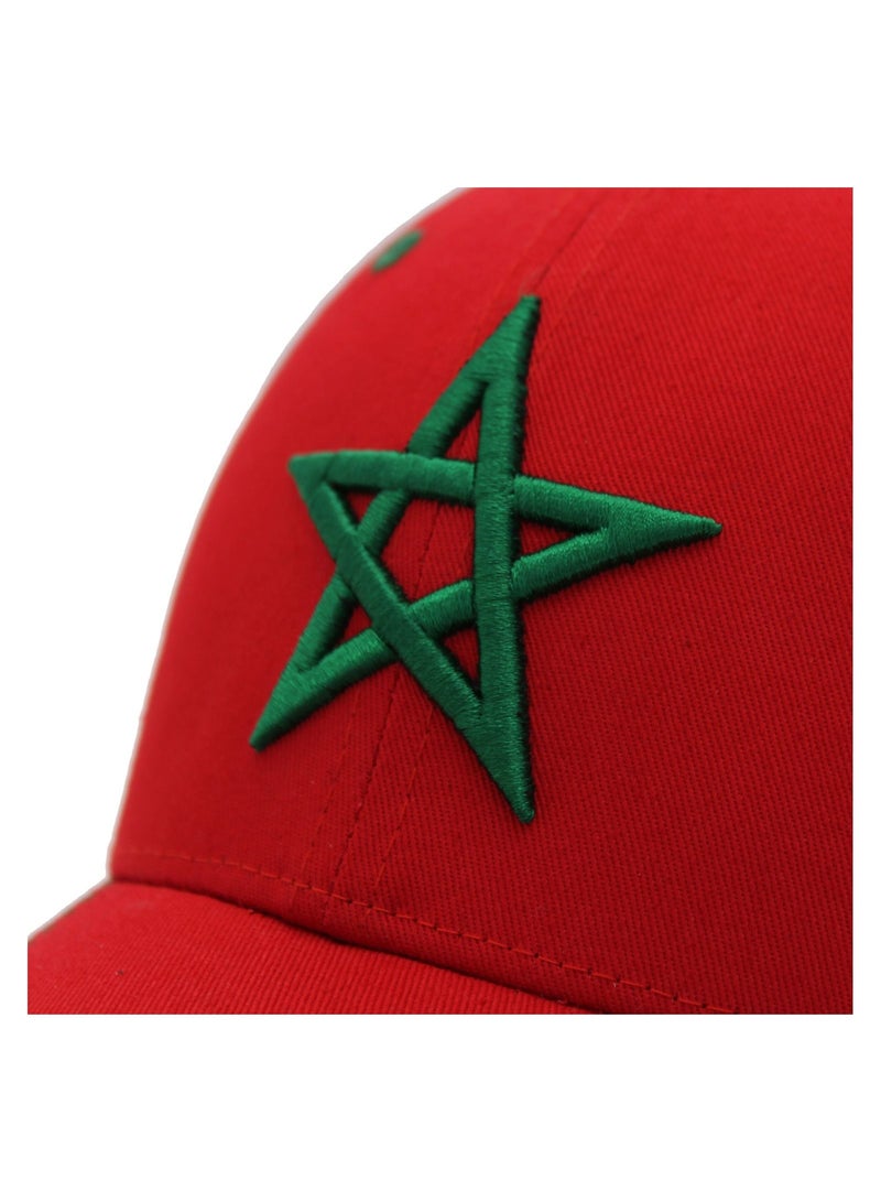 Morrocco Sport Fans Premium Embroidery Baseball Caps For Both Men And Women With Metal Adjustable Buckle Closure 100% Cotton Cap - Image 3