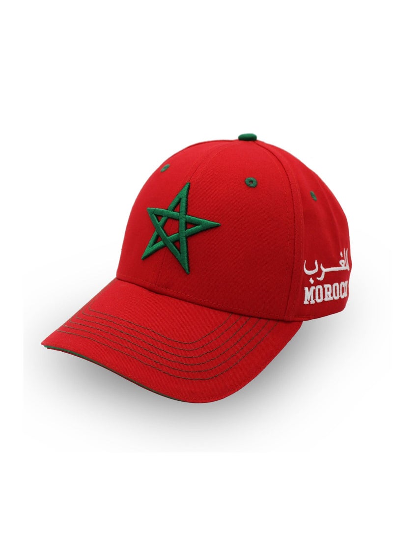 Morrocco Sport Fans Premium Embroidery Baseball Caps For Both Men And Women With Metal Adjustable Buckle Closure 100% Cotton Cap - Image 2