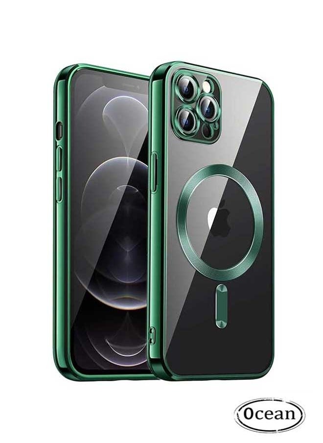 iPhone 15 Pro Case (Green), TPU Material, Anti Scratch And Shockproof, With Electroplated Magnetic Attraction, Camera Lens Full Protection, Compatible With MagSafe Wireless Charging