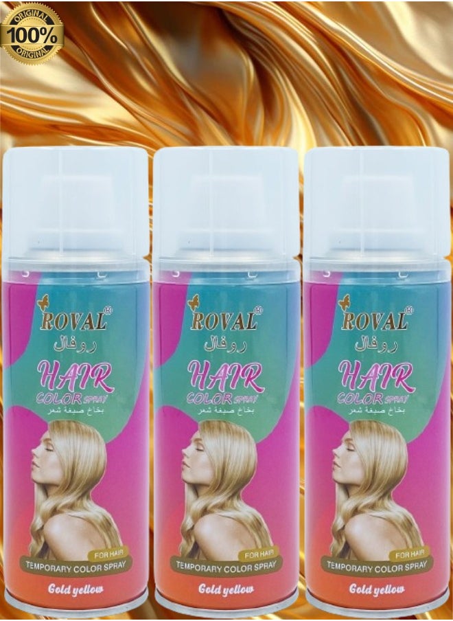 ROVAL - 3 Pieces Roval Temporary Hair Color Spray Gold Yellow - Image 1
