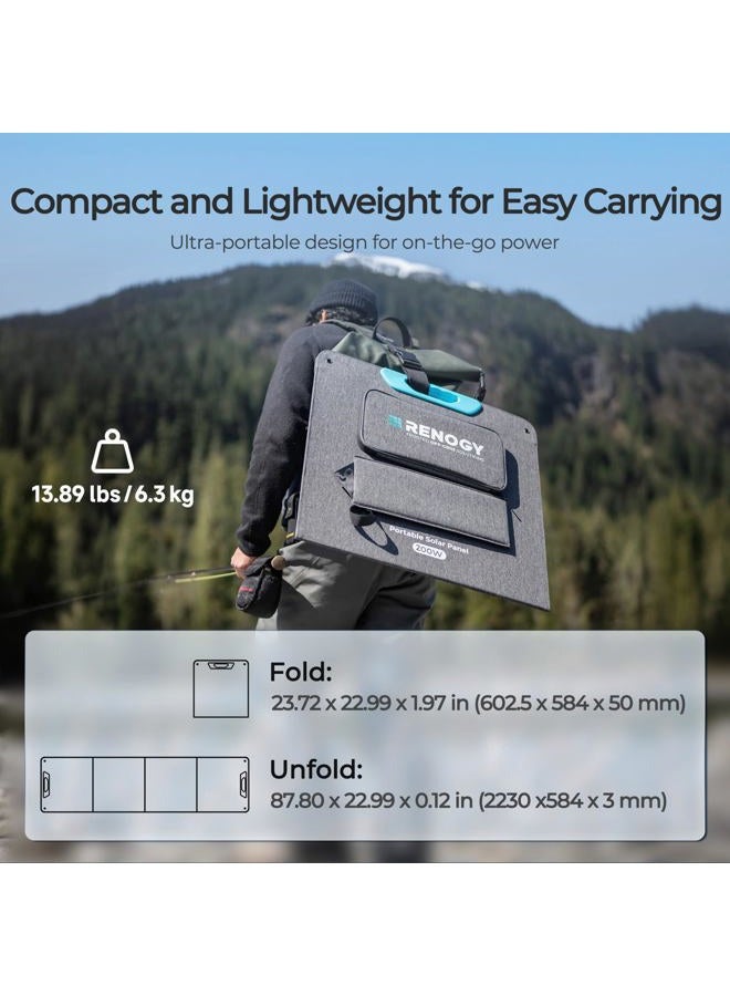 Renogy N-Type 200W Portable Solar Panel, 25% Cell Efficiency, Foldable Solar Panel Power Backup, Solar Charger for Power Station RV Camping Off Grid - Image 3