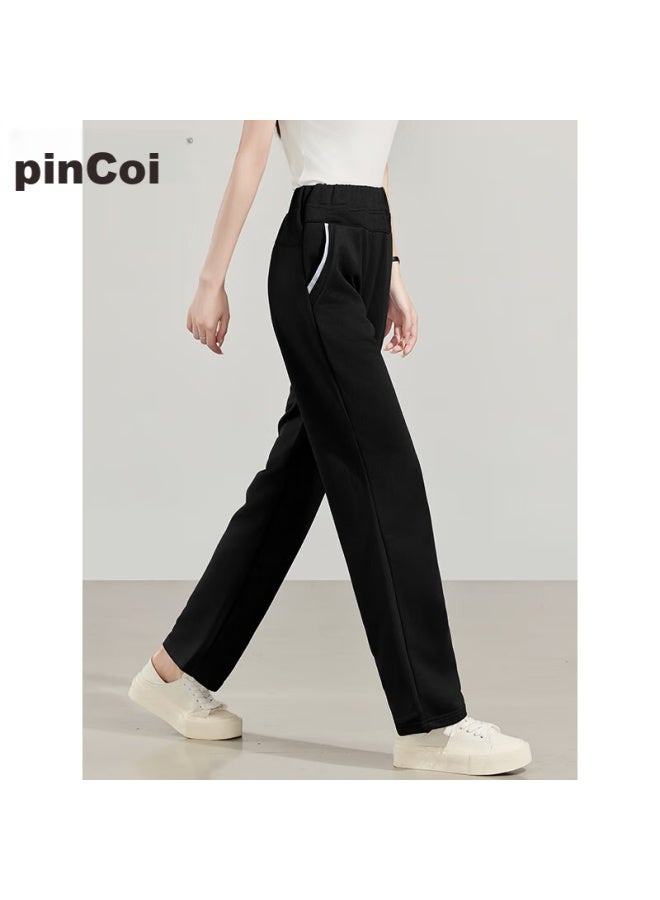 Pincai Women's Sports Pants, Simple Solid Color, Loose Straight-leg Trousers, Elastic Waistband, Casual Pants, P12kk5812 - Image 4