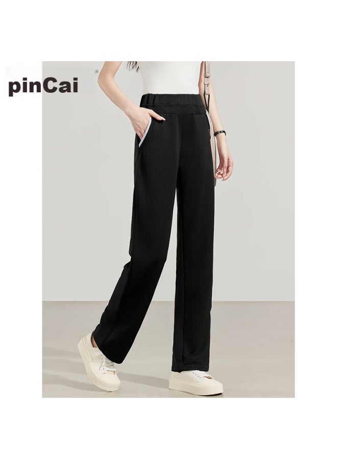 Pincai Women's Sports Pants, Simple Solid Color, Loose Straight-leg Trousers, Elastic Waistband, Casual Pants, P12kk5812 - Image 3