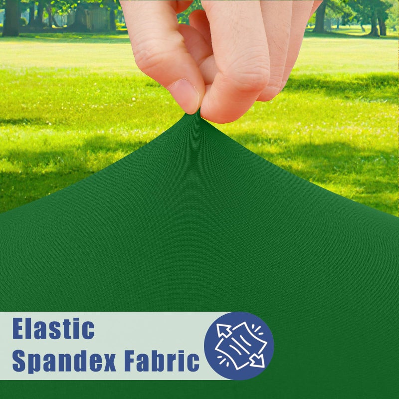 Moosfor Round Spandex Tablecloth, Elastic Fitted Waterproof Tablecloths for 45"-56" Tables, Stretch Washable Picnic Table Cover for Camping, Dining, Indoor and Outdoor, Emerald Green - Image 2