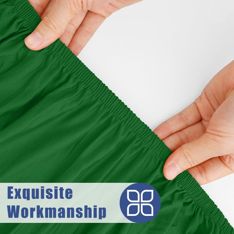 Moosfor Round Spandex Tablecloth, Elastic Fitted Waterproof Tablecloths for 45"-56" Tables, Stretch Washable Picnic Table Cover for Camping, Dining, Indoor and Outdoor, Emerald Green - Image 4