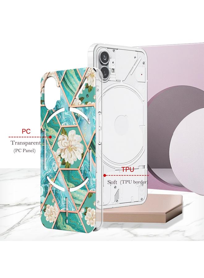 S-TOP Case For Nothing Phone 1 Electroplating Marble Flower Pattern TPU Phone Case - Image 4