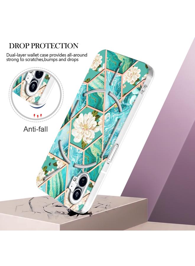 S-TOP Case For Nothing Phone 1 Electroplating Marble Flower Pattern TPU Phone Case - Image 5
