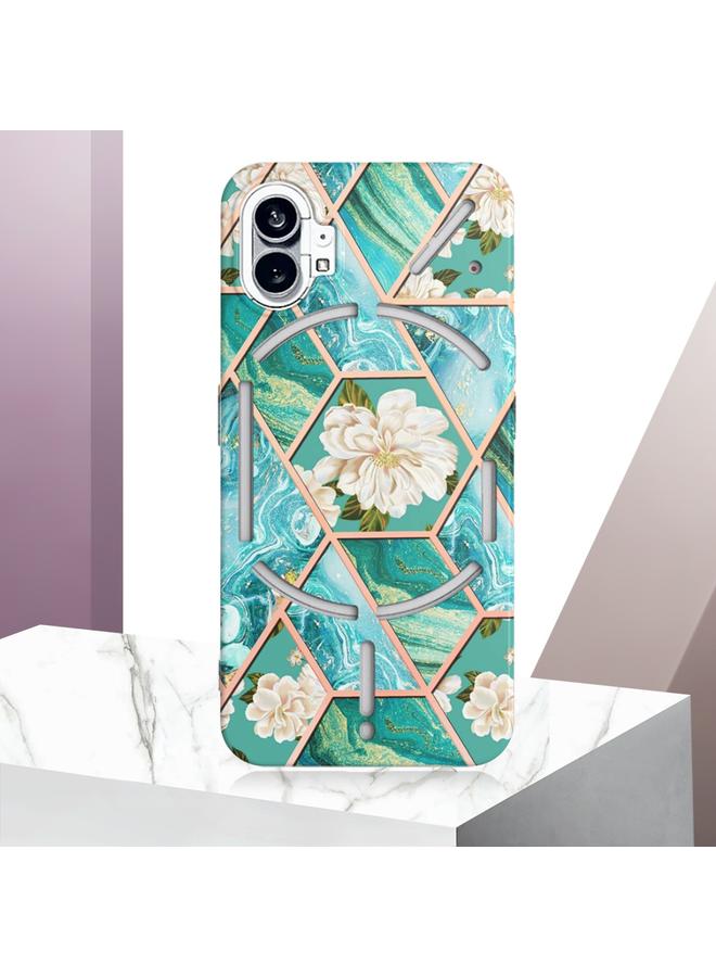 S-TOP Case For Nothing Phone 1 Electroplating Marble Flower Pattern TPU Phone Case - Image 2